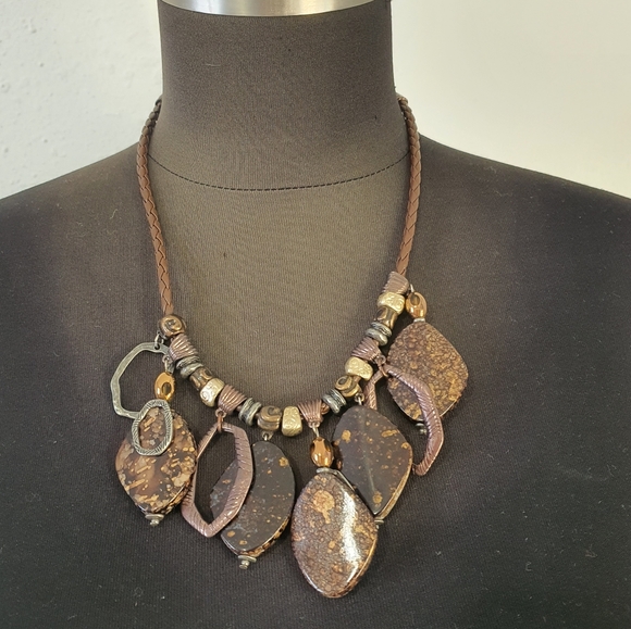 Chico's Brown Gold Dangling Necklace